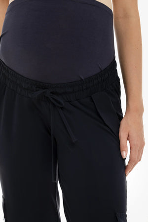 Granatowe spodnie cargo ciążowe