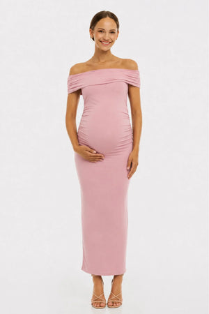 Festive maternity dress – Old rose