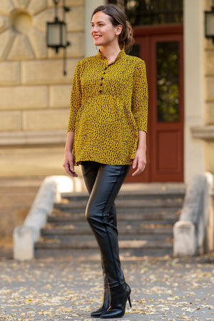 Skórne spodnie ciążowe