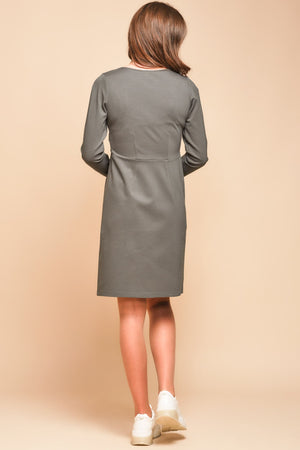 Elegancka sukienka ciążowa i do karmienia - khaki