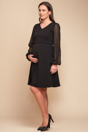 Sukienka ciążowa i do karmienia z elementami w kropki