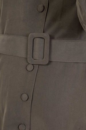 Sukienka ciążowa i do karmienia z kołnierzykiem – kolor khaki