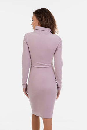 Sukienka ciążowa i do karmienia z golfem – jasnofioletowa