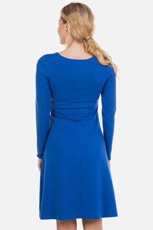 Elegancka sukienka ciążowa i do karmienia - niebieska