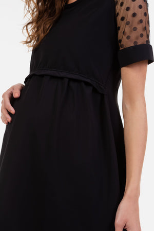 Sukienka ciążowa i do karmienia z transparentnym elementem