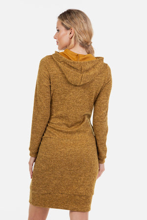 Sukienka ciążowa i do karmienia z kapturem - ochra