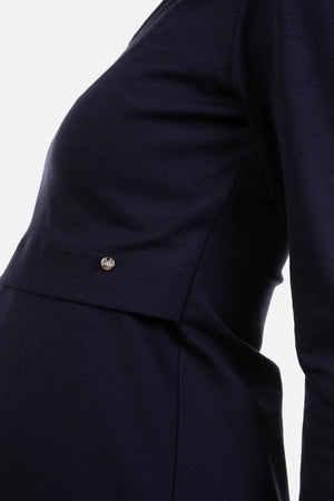 Elegancka granatowa sukienka ciążowa i do karmienia