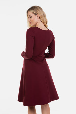 Elegancka sukienka ciążowa i do karmienia - bordowa