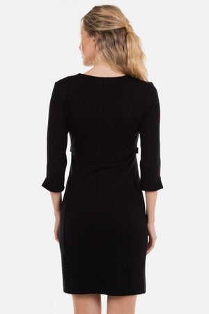 Sukienka ciążowa z dżerseju z złotymi guzikami