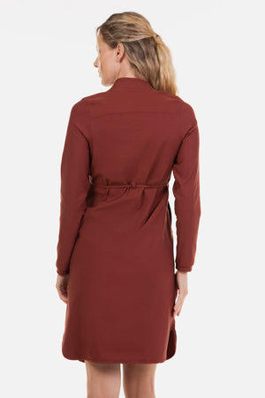 Elastyczna sukienka ciążowa i do karmienia - brązowa