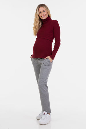 Sportowe spodnie ciążowe – szare