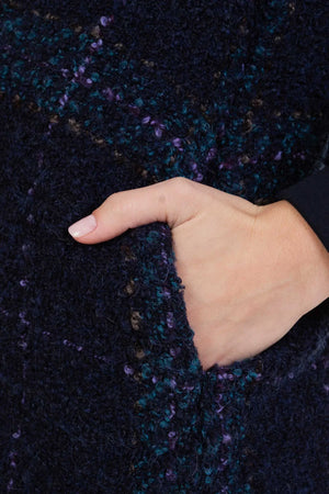 Sweter ciążowy i do karmienia w kratę - granatowy