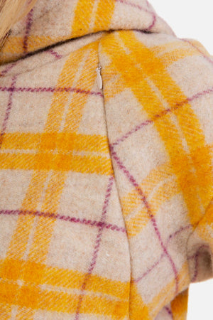 Sweter ciążowy i do karmienia w kratę - żółty