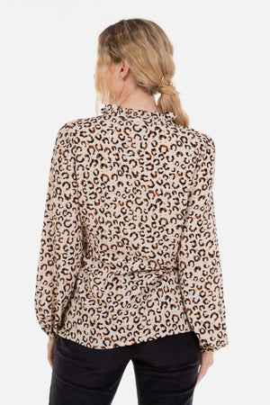 Koszula ciążowa i do karmienia w panterkę - beżowa