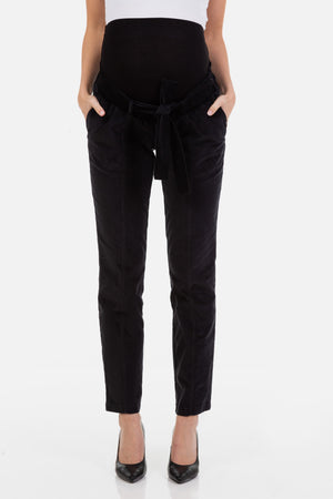 Spodnie ciążowe z dżinsu w ciemnoszarym kolorze