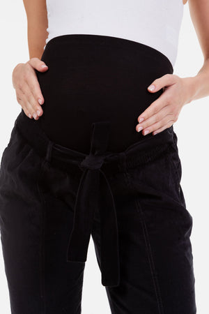 Spodnie ciążowe z dżinsu w ciemnoszarym kolorze