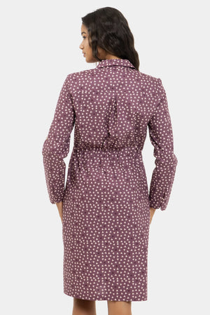 Bawełniana sukienka koszulowa ciążowa i do karmienia we wzór