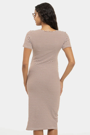 Bawełniana sukienka ciążowa w paski