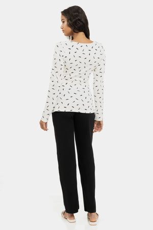 Bawełniana piżama ciążowa i do karmienia – Feathers