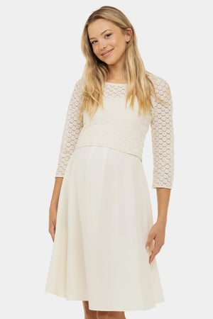 Suknia ślubna ciążowa i do karmienia z koronkową górą