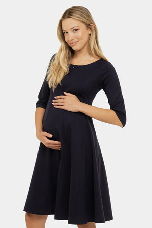 Wieczorowa sukienka ciążowa i do karmienia - granatowa