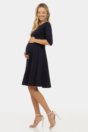 Wieczorowa sukienka ciążowa i do karmienia - granatowa