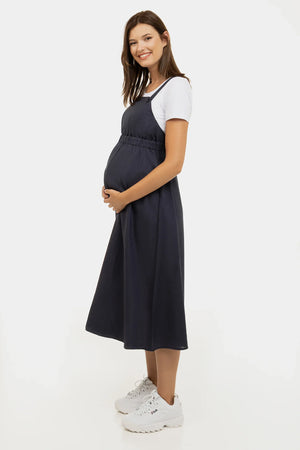Sukienka ciążowa i do karmienia na ramiączkach - granatowa