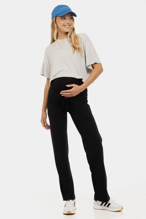 Miękki crop top ciążowy z modalu – jasnoszary