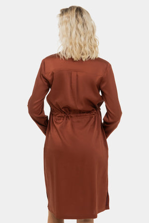 Satynowa sukienka koszulowa ciążowa i do karmienia