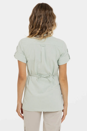 Bawełniana koszula ciążowa i do karmienia - jasnozielona