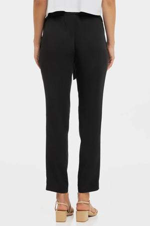 Szerokie czarne spodnie ciążowe z paskiem