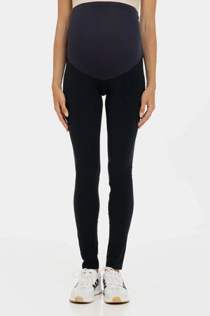 Niebieskie legginsy ciążowe