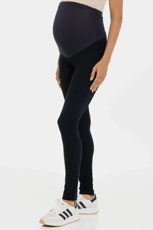 Niebieskie legginsy ciążowe