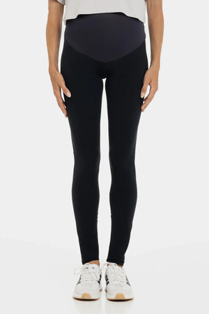 Niebieskie legginsy ciążowe