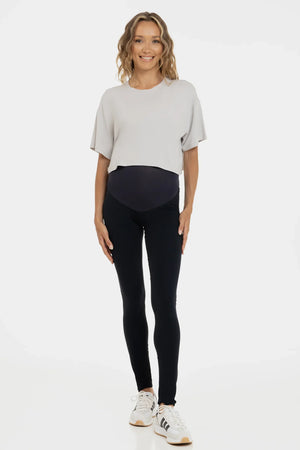 Niebieskie legginsy ciążowe