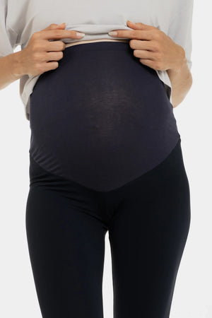 Niebieskie legginsy ciążowe