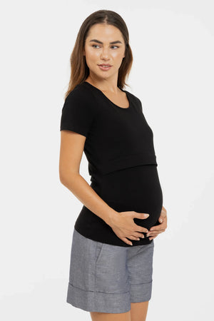 Bawełniane krótkie spodnie ciążowe we wzóry