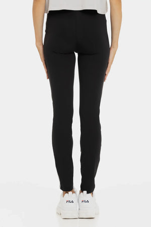 Sportowe legginsy ciążowe z szarymi paskami