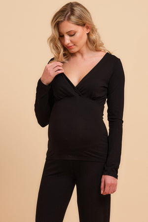 Bawełniany zestaw ciążowy i do karmienia w kolorze czarnym