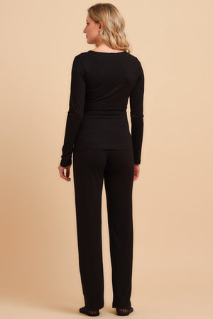 Bawełniany zestaw ciążowy i do karmienia w kolorze czarnym