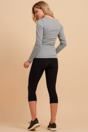 Czarne legginsy ciążowe ¾