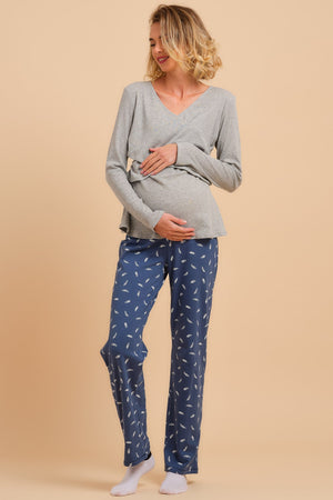 Bawełniana piżama ciążowa i do karmienia