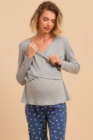 Bawełniana piżama ciążowa i do karmienia