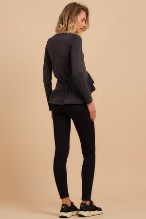 Ciążowe legginsy z elastycznej, meszkowatej dzianiny z organiczną bawełną