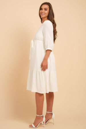 Kreszowana sukienka ciążowa i do karmienia