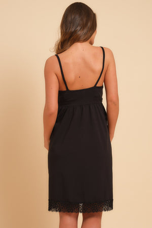 Bawełniana koszula nocna ciążowa i do karmienia z koronką