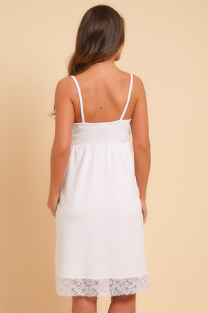 Bawełniana koszula nocna ciążowa i do karmienia z koronką