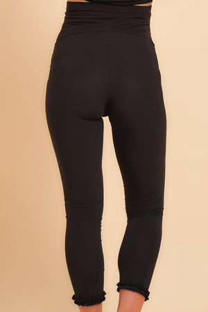Czarne legginsy ciążowe 7/8