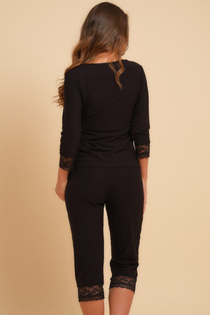 Bawełniany zestaw ciążowy i do karmienia z koronką