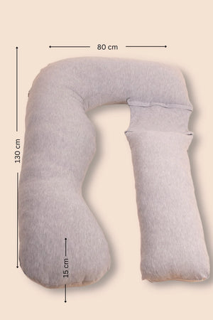 Poduszka ciążowa i do karmienia 3 w 1 – szara